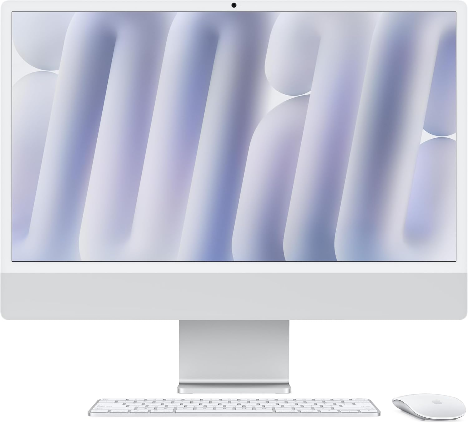 Apple iMac All-in-One Desktop Computer with M4 Chip with 10 Core CPU and 10 GPU: 24 Retina Display 16 GB Shared Memory 256 GB SSD Storage with Accessories Nanotexture Glass Silver