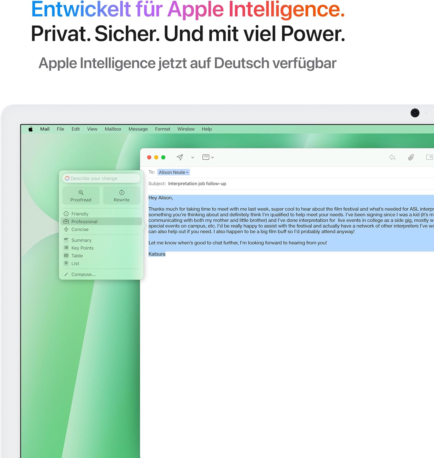 Apple iMac All-in-One Desktop Computer with M4 Chip with 10 Core CPU and 10 Core GPU: 24" Retina Display, 16GB Shared Memory, 256GB SSD Memory, Matching Accessories; Green – Bild 3