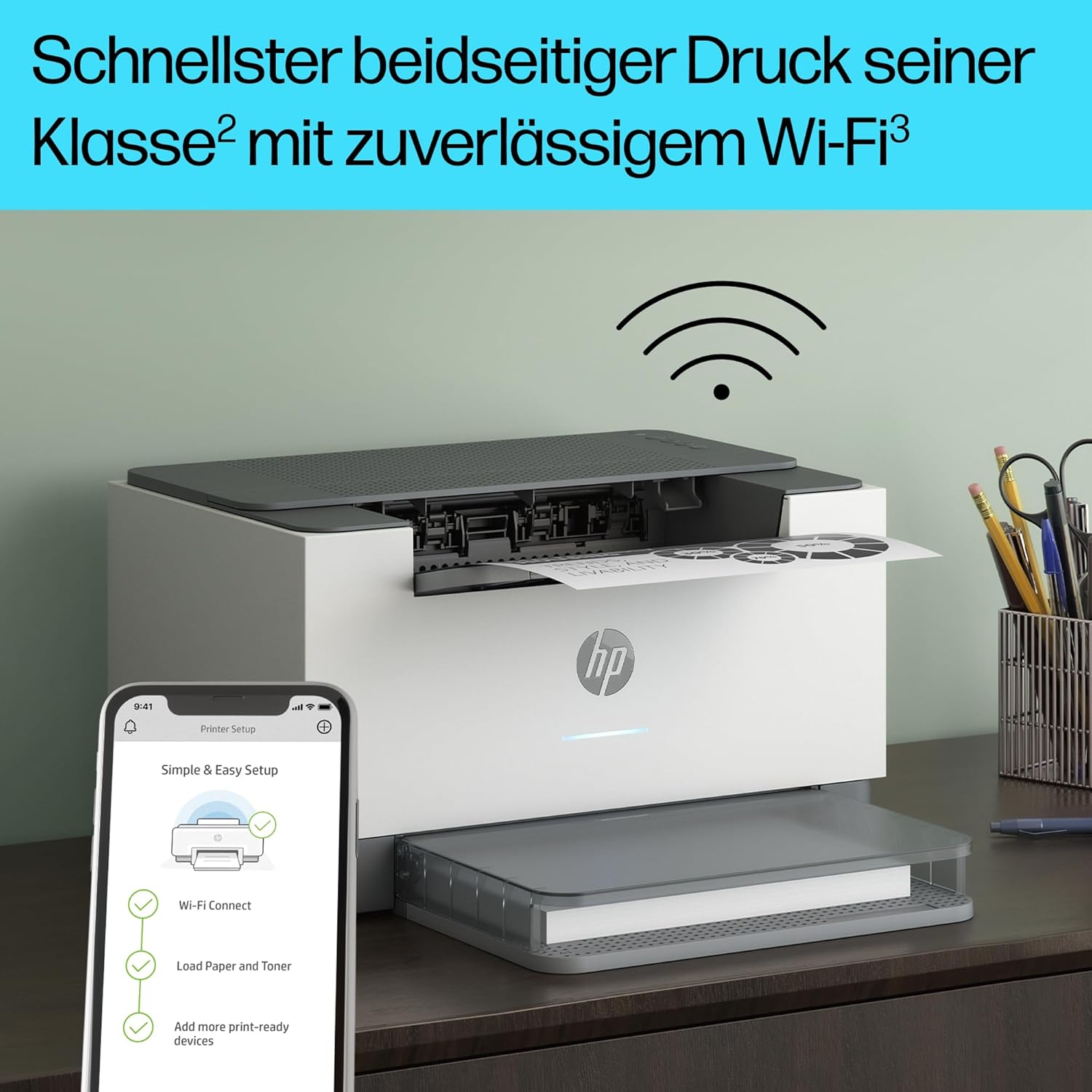 HP LaserJet M209dw Laser Printer Black and White, Double-Sided Printing, Dual-Band Wi-Fi, USB, Smart App, LED Control Panel – Bild 8