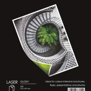 KOALA 100 Sheets A4 Double Sided Glossy Laser Photo Paper 250gsm Suitable for Printing Photos, Certificates, Brochures, Flyers, Folders, Greeting Cards, Calendars, Art