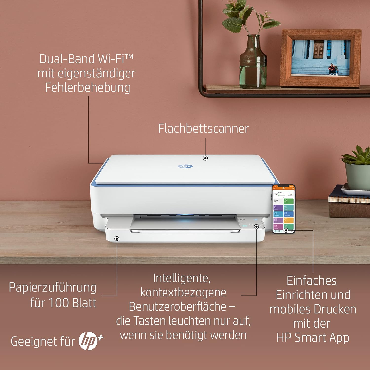 HP ENVY 6010e Multifunction Printer (HP+, Printer, Scanner, Copier, WiFi, Airprint) Includes 6 Months Instant Ink – Bild 3