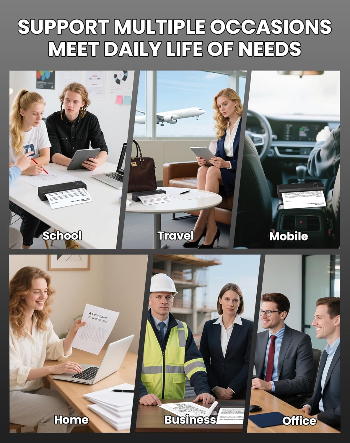 vretti P83 Mobile Printer A4, Portable Thermal Printer A4 for Travel, Bluetooth Connection for Smartphones, Compatible with Android/iOS, Travel Printer for Home, Learning – Bild 9