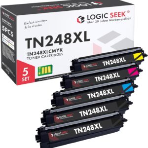 Logic-Seek TN248XLCMYK Compatible with Brother TN248XL-VAL Suitable for DCP-L3560CDW MFC-L3760CDW HL-L3240CDW HL-L3220CW MFC-L3740CDW DCP-L3520CDWE (2 x Black, 1 x Cyan, Magenta, Yellow)