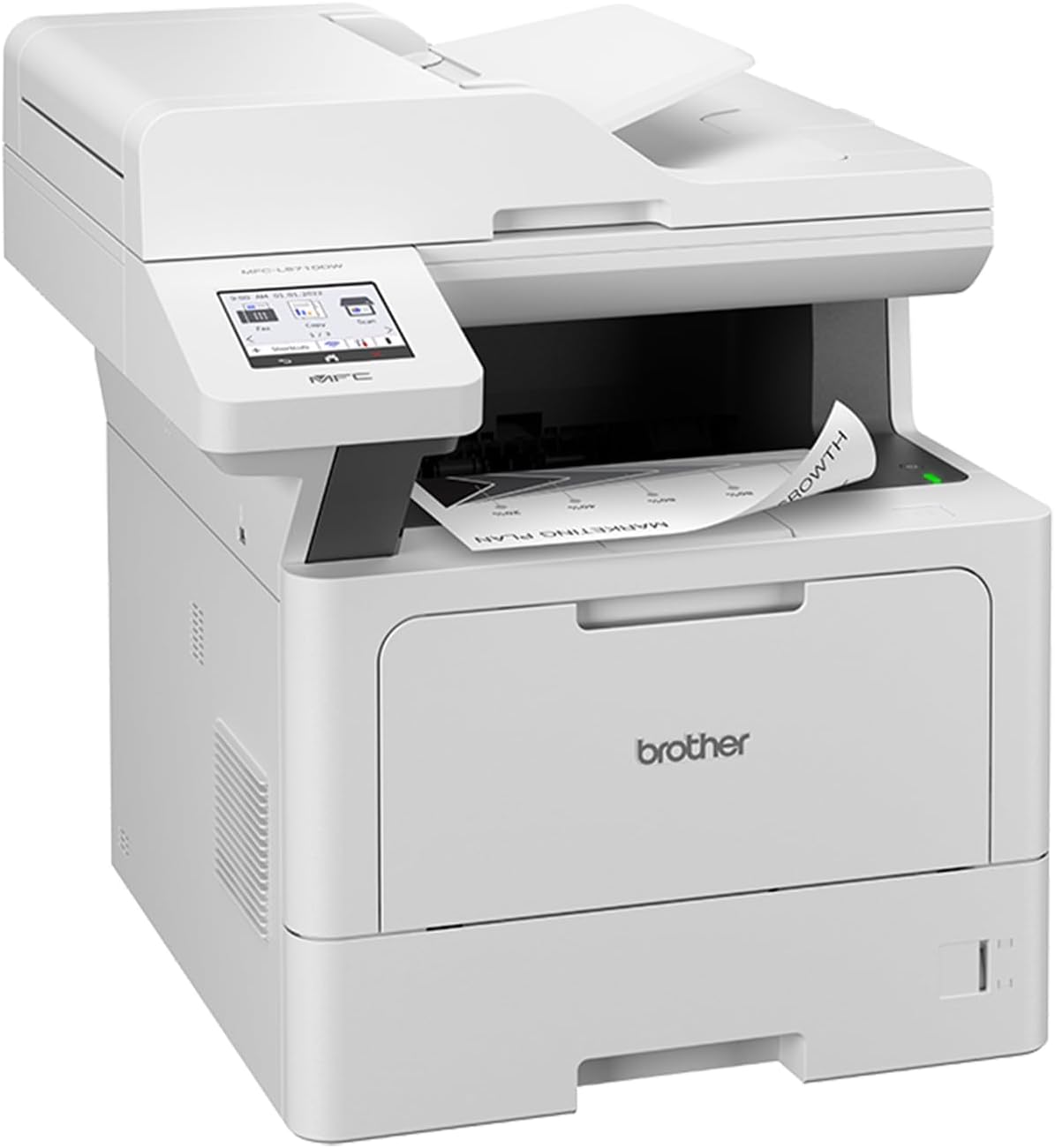 Brother MFC-L5710DW 4-in-1 Multi-Function Printer Black White (A4, 48 ppm, 1,200 x 1,200 DPI, LAN, WLAN, Duplex ADF, 250 Sheets Paper Cassette) White/Grey – Bild 3