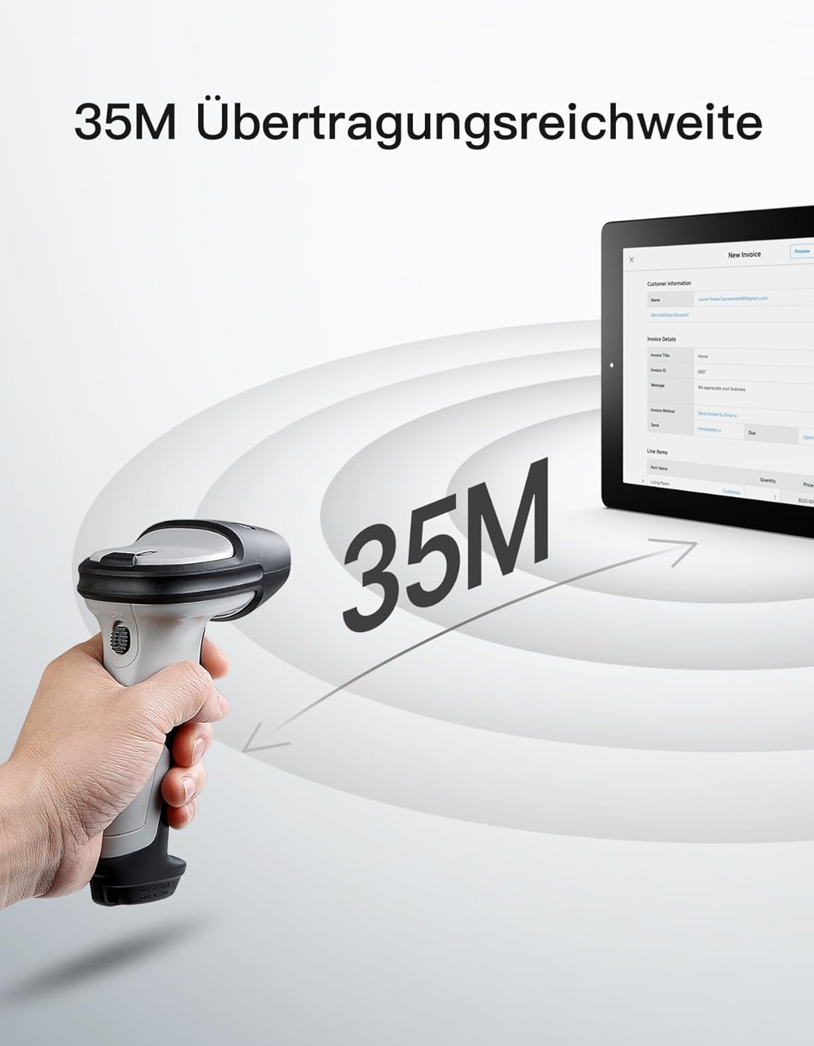 Inateck Barcode Scanner 2D Bluetooth, Wireless QR Code Scanner, Wireless Handheld Scanner with AI App & SDK, 1 Charge 180 Days Standby, Automatic Fast and Precise Scanning, BCST-72 – Bild 9