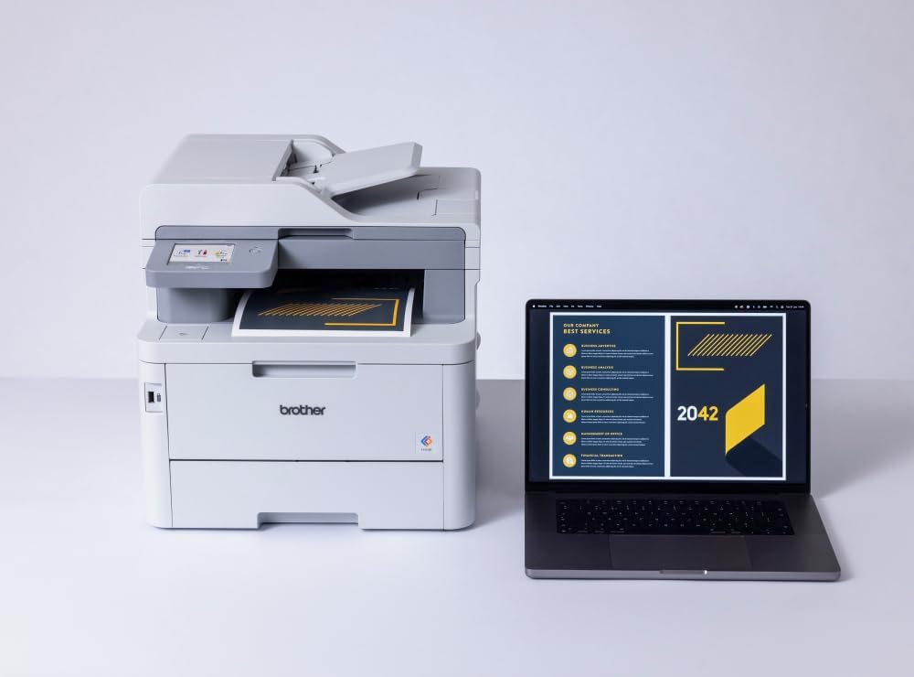Brother MFC-L8390CDW Professional and Compact 4-in-1 Colour LED Multifunction Device (Printer, Scanner, Copier, Fax, 30 Pages/Min) White/Grey – Bild 3