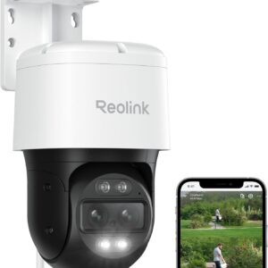 Reolink 4K 8MP PTZ PoE Outdoor Surveillance Camera with Dual Lens, 6X Hybrid Zoom, 355°/90° Swivel, Car Tracking, Colour Night Vision, Person/Vehicle/Animal Detection, 2-Way Audio, TrackMix PoE