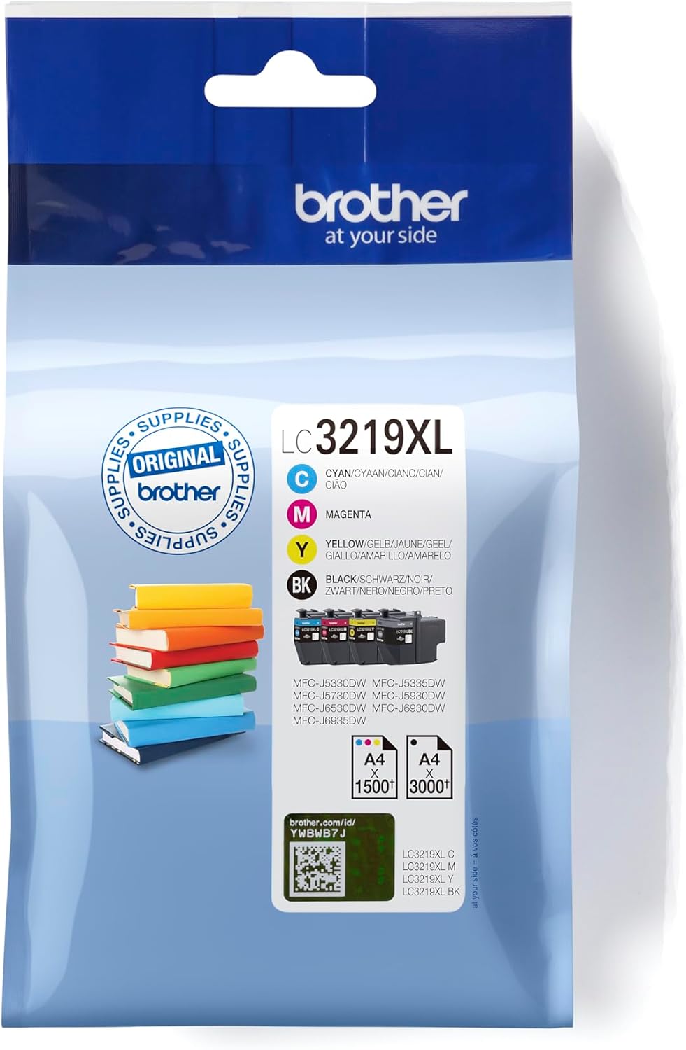 Brother LC3219XLC/LC3219XLM/LC3219XLY/LC3219XLBK Inkjet Cartridges, High Yield, Brother Genuine Supplies, Cyan/Magenta/Yellow/Black, Multi-Pack
