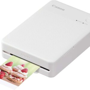 Canon SELPHY QX20 Mobile Photo Printer – Print Directly from Smartphone via Wi-Fi. Dye Sublimation Printing, 2 Sizes Sticker Paper and Charging via USB-C – White (Without Colour/Paper)