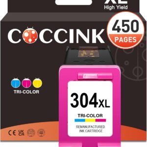COCCINK 304XL for HP 304 Printer Cartridges DeskJet 3700 2600 3750 3760 2620 2622 3752 3762 2630 2632 2655 3720 3730 3755 3764 3733 Envy Envy 5032 5030 5010 5020 5055 5052 5000 5034 Ink Cartridges for