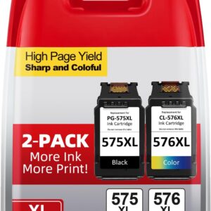 Printer Cartridges 576 575, PG-575 XL CL-576 XL Printer Cartridges Replacement for Canon 575 576 Cartridges Original for Pixma TR4755i TS3550i TS3551i TS3750i TR4750i TR4751i TR4756i (Black, Colour)