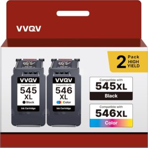 VVQV 545XL 546XL Multipack Replacement for Canon Printer Cartridges 545 546 XL PG-545XL CL-546XL for Canon Pixma TS3350 TS3450 MX495 TS3150 TR4650 TR4550 TS3440 TR4551 TS3151 TS3151 TS33 355 MG2555s (Black, Colour)