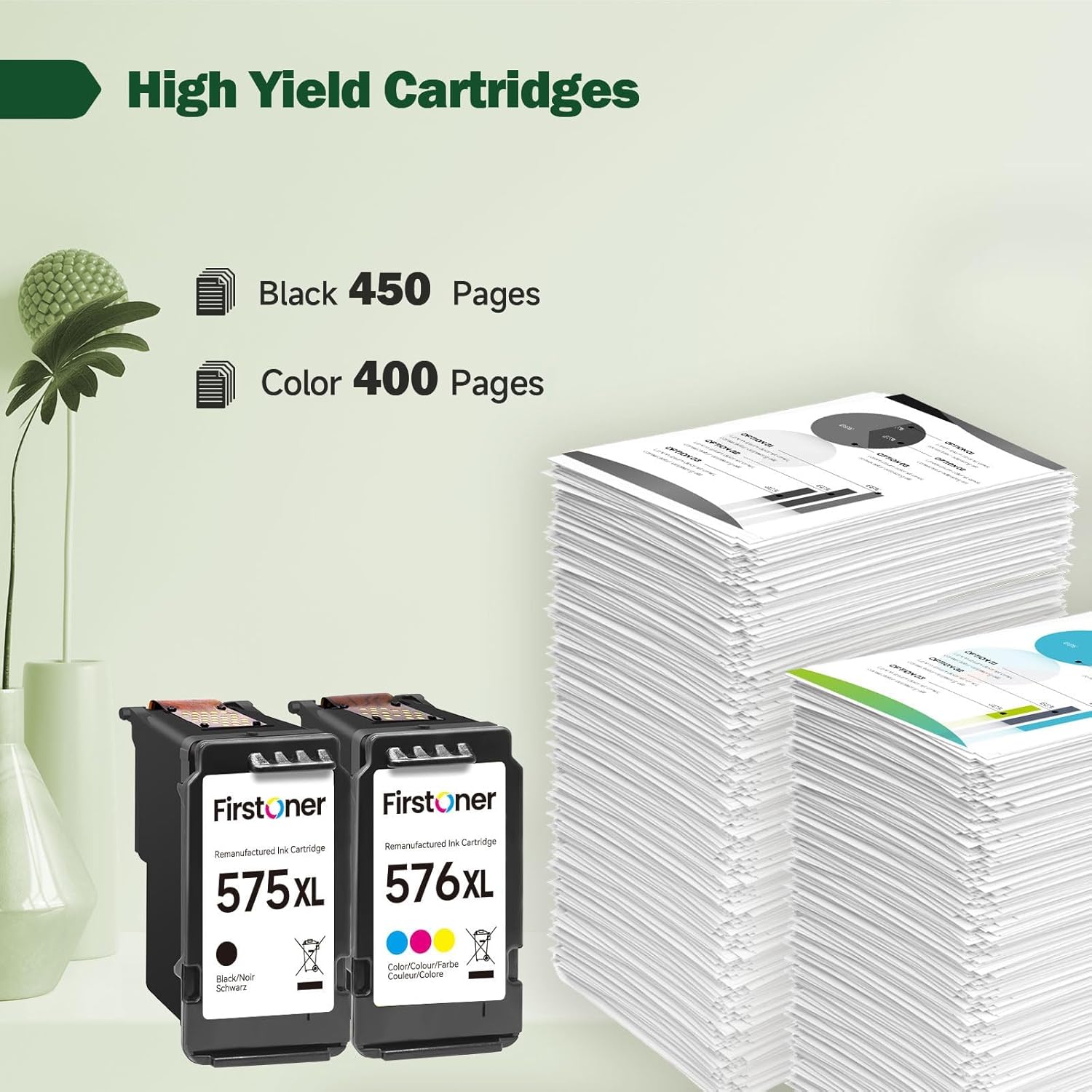 Printer Cartridges 576 575, PG-575 XL CL-576 XL Printer Cartridges Replacement for Canon 575 576 Cartridges Original for Pixma TR4755i TS3550i TS3551i TS3750i TR4750i TR4751i TR4756i (Black, Colour) – Bild 3
