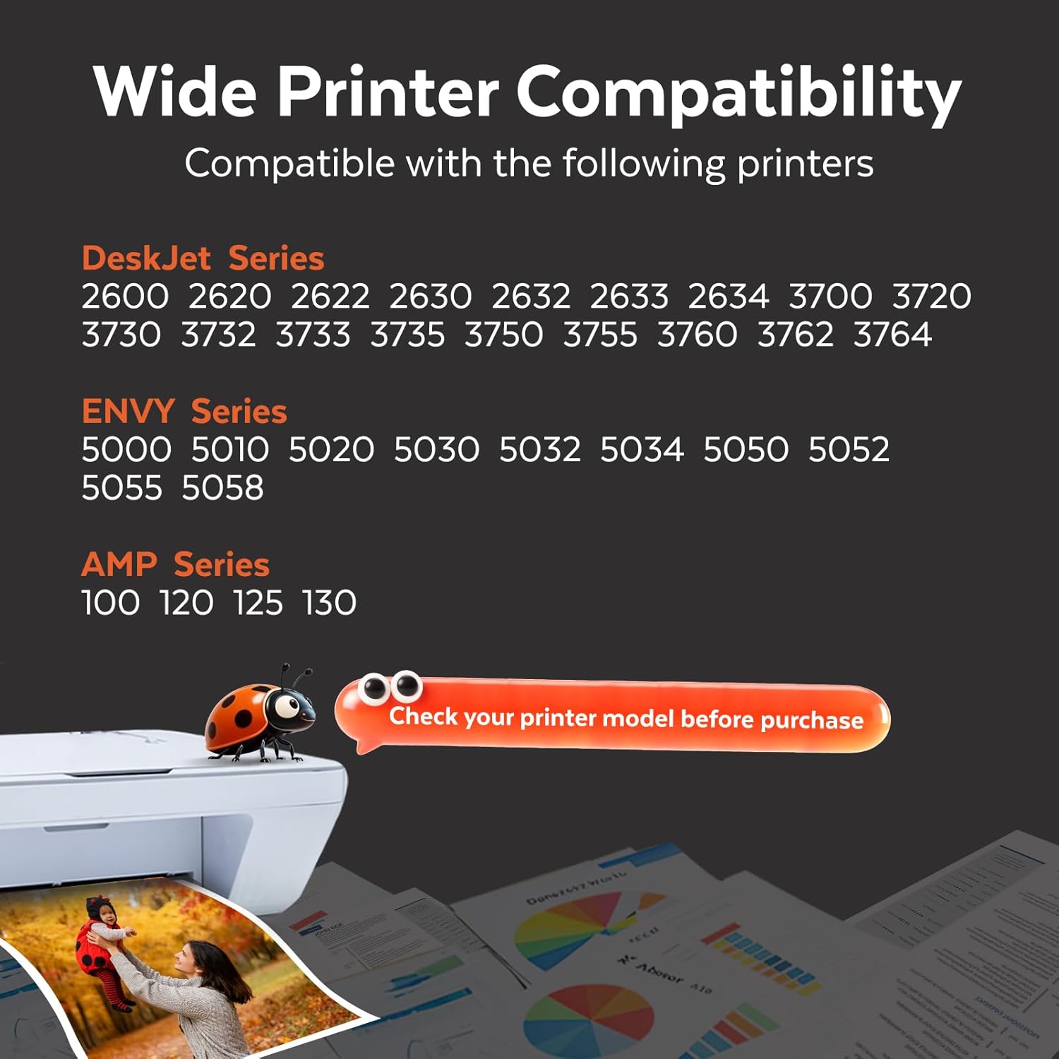 COCCINK 304XL for HP 304 Printer Cartridges DeskJet 3700 2600 3750 3760 2620 2622 3752 3762 2630 2632 2655 3720 3730 3755 3764 3733 Envy Envy 5032 5030 5010 5020 5055 5052 5000 5034 Ink Cartridges for – Bild 2