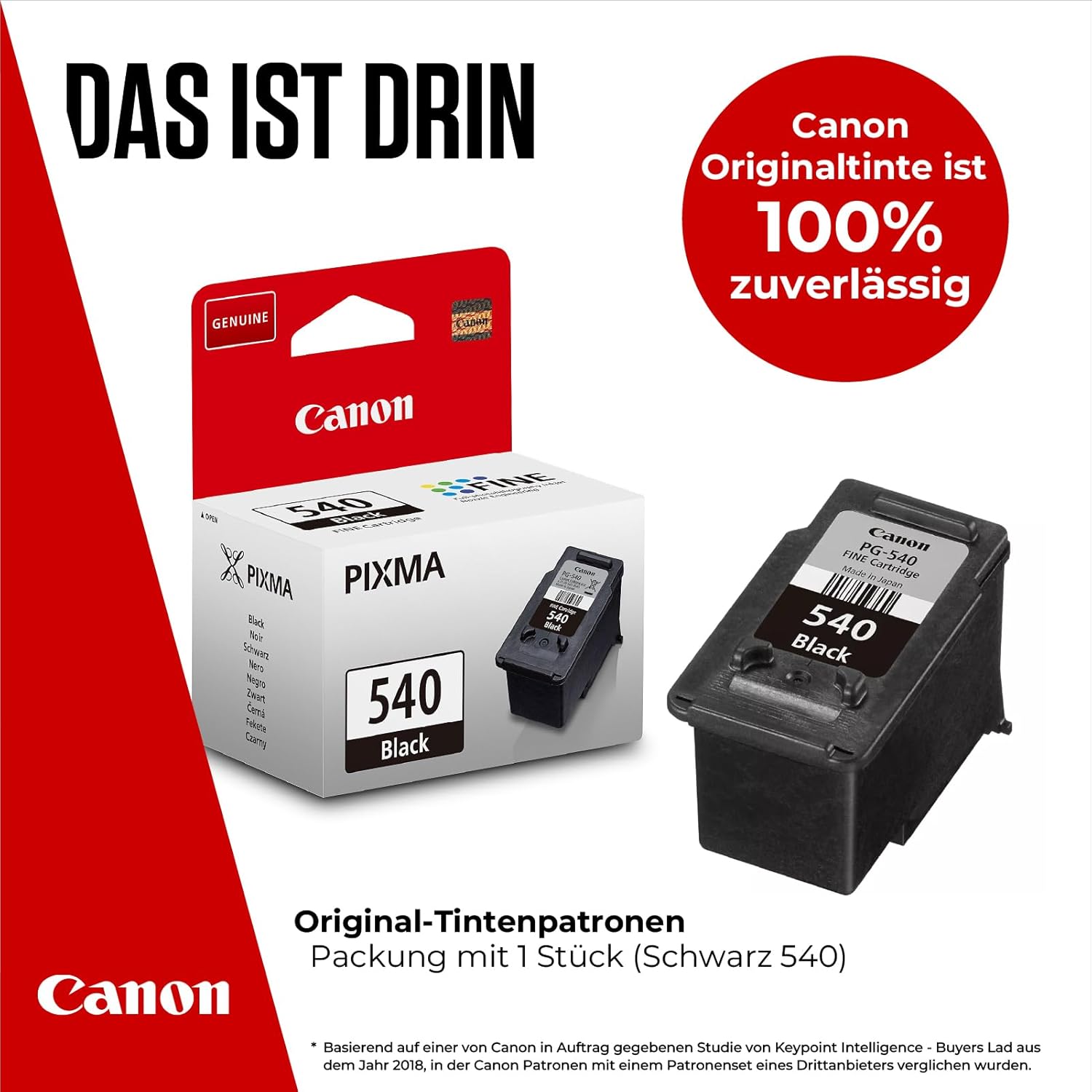 Canon Ink - PG-540 Original Ink Cartridge Black - Prints up to 180 A4 Pages (1 x Cartridge) - Compatible PIXMA Printers – Bild 2