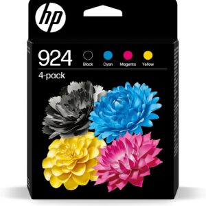HP 924 (‎6C3Z1NE) Original Ink Cartridge Pack of 4, 1 x Black, 1 x Cyan, 1 x Magenta, 1 x Yellow OfficeJet Pro 8124e, 8122e, 8132e, 8135e, 8134e, 8125e