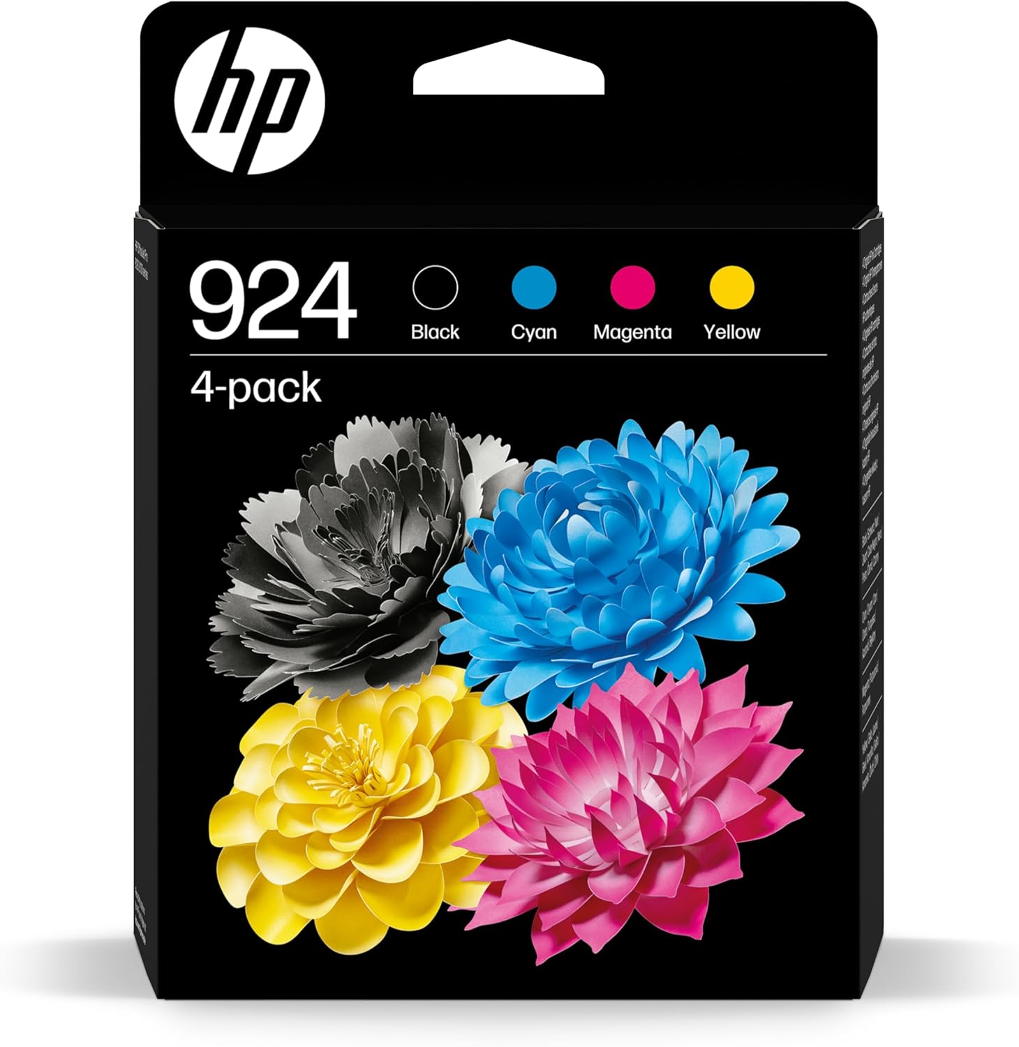 HP 924 (6C3Z1NE) Original Ink Cartridge Pack of 4, 1 x Black, 1 x Cyan, 1 x Magenta, 1 x Yellow OfficeJet Pro 8124e, 8122e, 8132e, 8135e, 8134e, 8125e