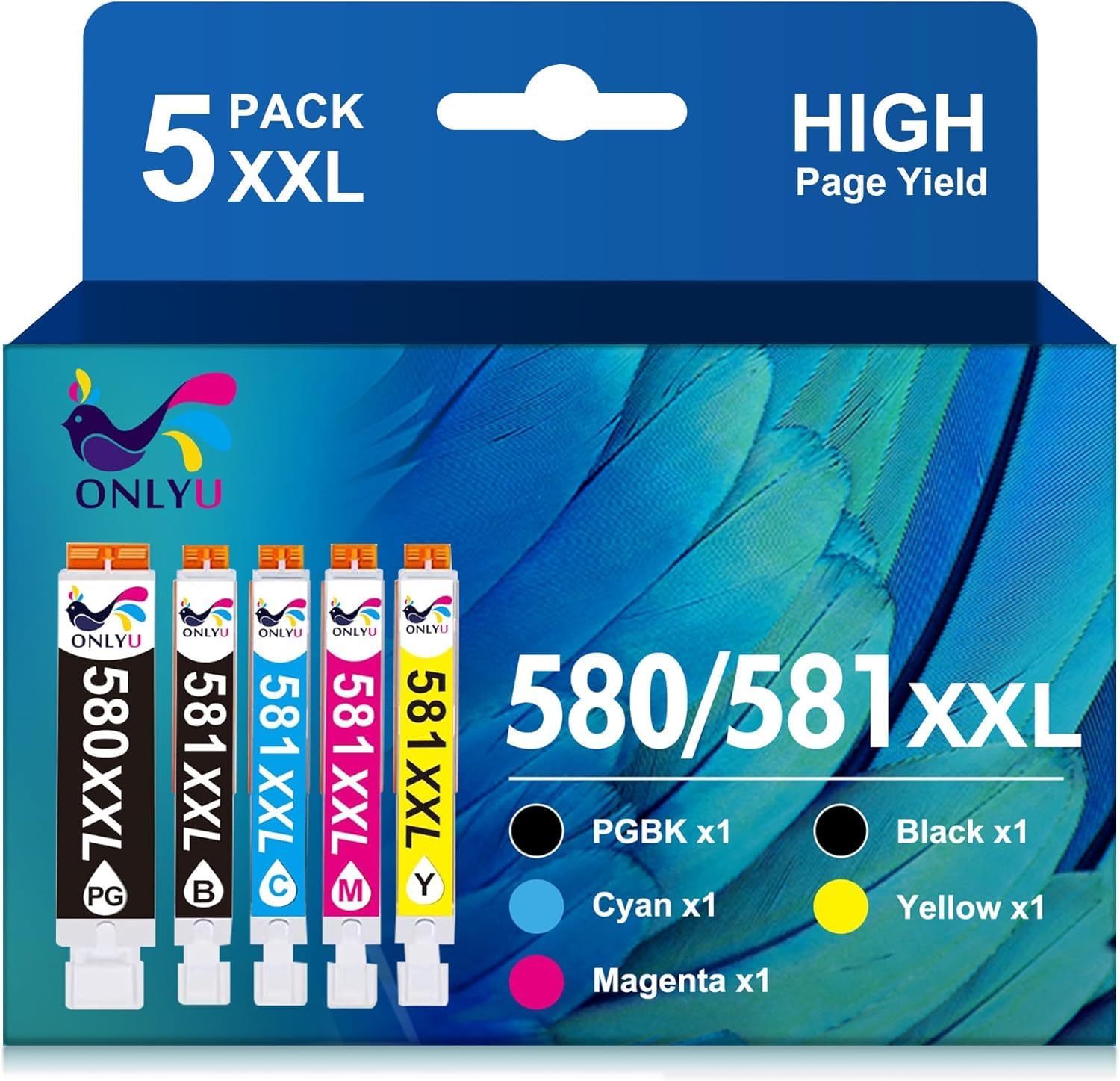 ONLYU 580XXL Compatible with Canon PGI-580XXL CLI-581XXL
