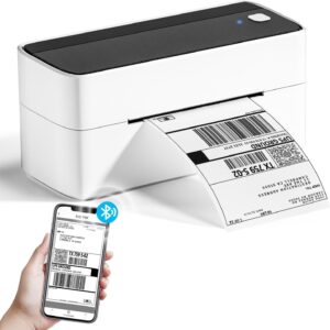 Phomemo Bluetooth DHL Label Printer, Label Printer 4×6 Shipping Labels Printer, Label Printer Thermal Printer for Barcode, Amazon, Etsy, Shopify, DHL, DPD, GLS, FedEx, Without Ink, 241BT Black/White