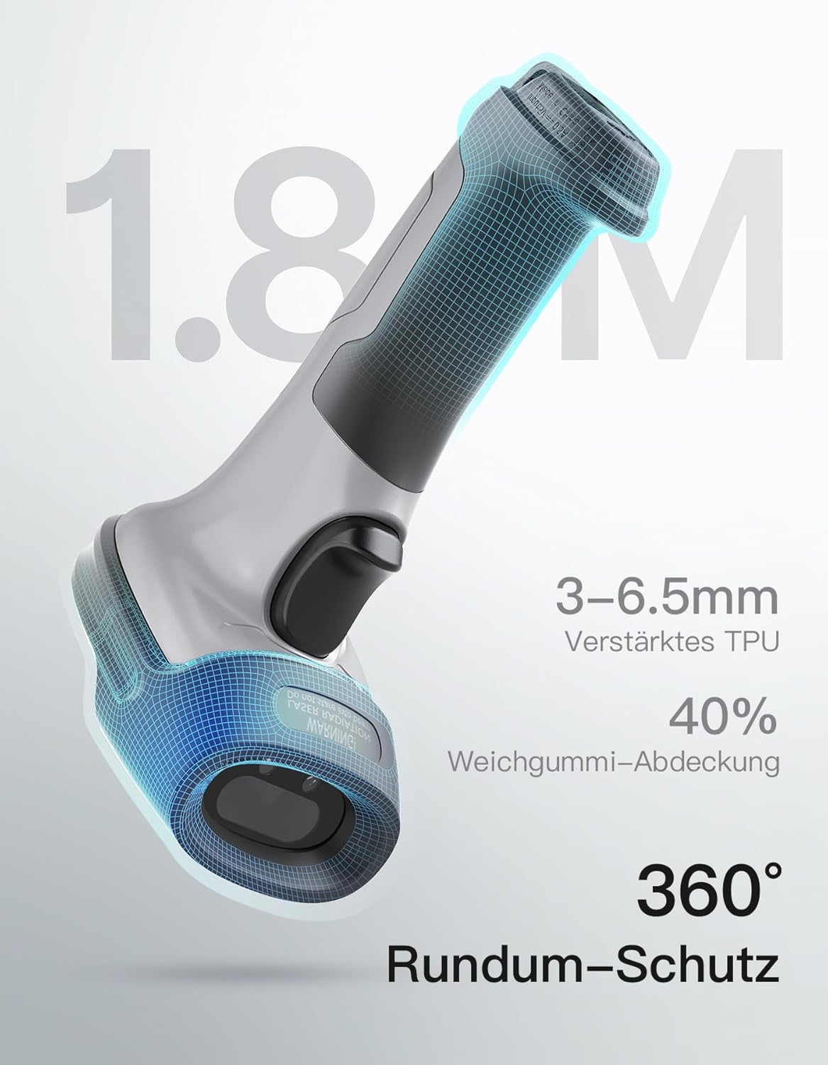 Inateck Barcode Scanner 2D Bluetooth, Wireless QR Code Scanner, Wireless Handheld Scanner with AI App & SDK, 1 Charge 180 Days Standby, Automatic Fast and Precise Scanning, BCST-72 – Bild 4