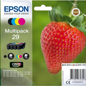Epson Original 29 Ink Strawberry, XP-235 XP-332 XP-335 XP-432 XP-435 XP-245 XP-342 XP-345 XP-442 XP-445 XP-247 XP-257 XP-255 XP-352 XP-355 XP-452 XP-455