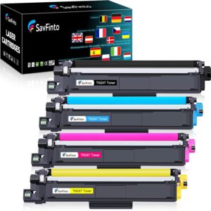 TN247 TN-243CMYK Toner Cartridge Replacement for Brother TN-247 TN243 Toner Compatible with Brother MFC-L3750CDW MFC-L3770CDW MFC-L3710CW DCP-L3550CDW DCP-L3510CDW HL-L3210CW HL-L3230CDWl (4 Pack