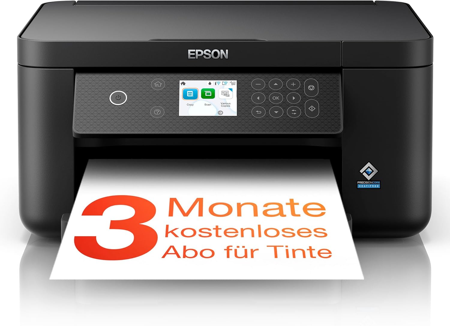 Epson Expression Home XP-5200 3-in-1 Ink Multifunction Printer, Scanner, Copier, WiFi, Duplex, Single Cartridges, Duplex, 2.4 Inch Display, DIN A4, incl. 9 Months ReadyPrint Flex Ink Rate, Black