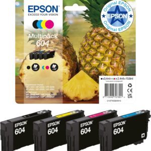 Epson Original 604 Pineapple Ink Multipack 4-Colour Standard, XP-2200 XP-2205 XP-3200 XP-4205 WF2910DWF WF2930DWF WF2950DWF, ReadyPrint Flex Ink Tariffs