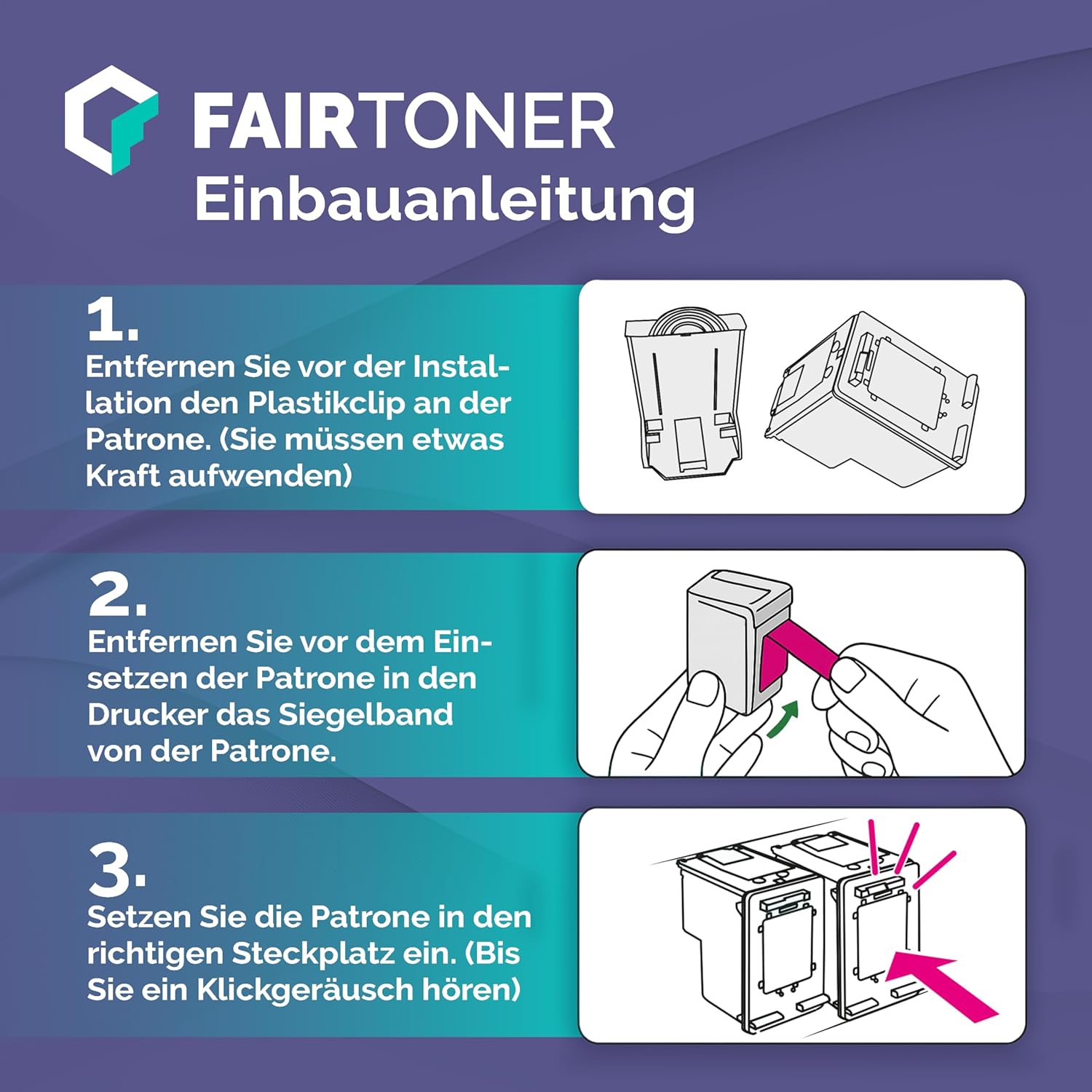FairToner 304XL Printer Cartridges Multipack (Black + Colour) - Replacement for HP 304/304 XL - Compatible with Envy 5000 5030 5010 5020 5032 Deskjet 3750 2630 2620 2622 3720 3730 3760 – High range – Bild 5