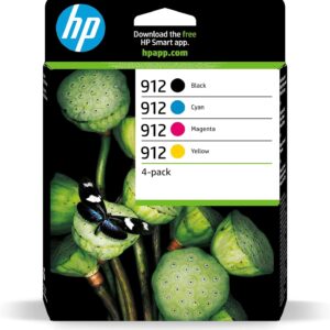 HP 912 Multipack Original Printer Cartridges for HP OfficeJet Pro 8010, 8012, 8014, 8015, HP OfficeJet Pro 8020, 8022, 8023, 8024, 8025 in Blue/Red/Yellow/Black