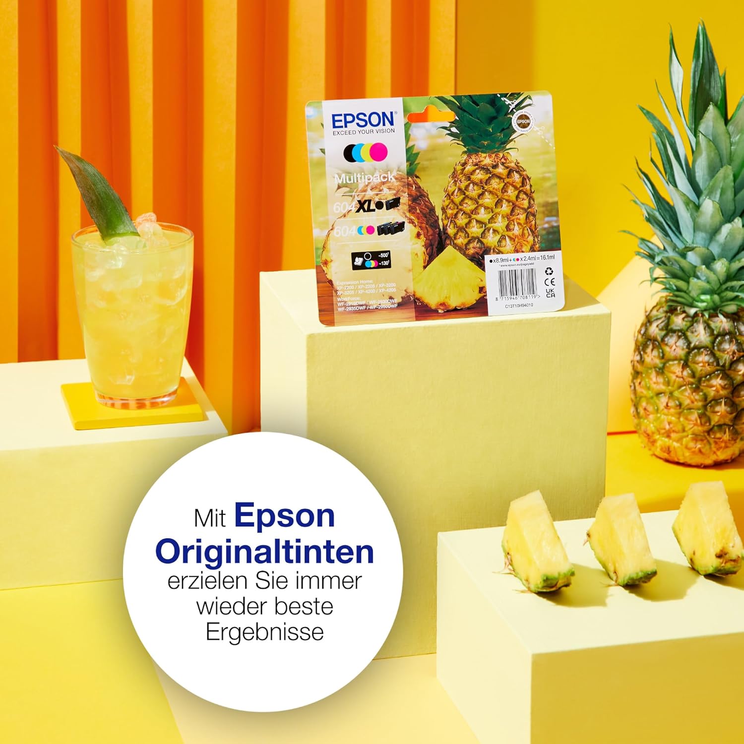 Epson Original 604 Ink Pineapple Single Pack Cyan Standard, XP-2200 XP-2205 XP-3200 XP-4205 WF2910DWF WF2930DWF WF2950DWF, ReadyPrint Flex Ink Tariffs – Bild 2
