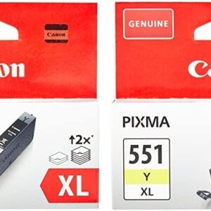 Canon Original Ink CL-551 Y XL – Yellow – Recyclable Packaging (Pack of 2)
