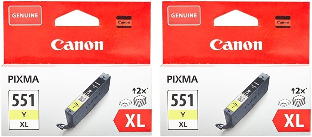 Canon Original Ink CL-551 Y XL - Yellow - Recyclable Packaging (Pack of 2)
