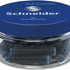 Schneider Schreibger? T ink cartridges blue in one, round tin, 30 pieces