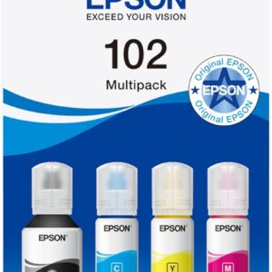 Epson C13T03R640 Ink Cartridge (4) Cyan, Magenta, Yellow, Black 337ml 25,500 Pages Bottle EcoTank 102 Standard