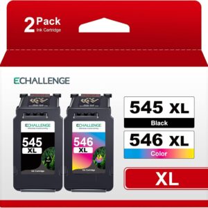ECHALLENGE PG-545XL CL-546XL for Canon Printer Cartridges 545 546 XL Multipack Cartridges for TR4550 Cartridges PIXMA MX495 TS3150 TR4551 MX490 MG3050 TS3350 MG2950 MG2550S TS3151 TR4500(1 Black, 1 Colour)