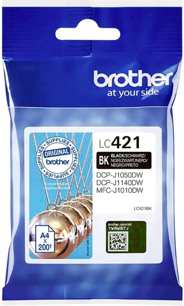 Brother LC421BK LC-421BK Ink Cartridge - Black for DCP-J1050DW, DCP-J1140DW, MFC-J1010DW
