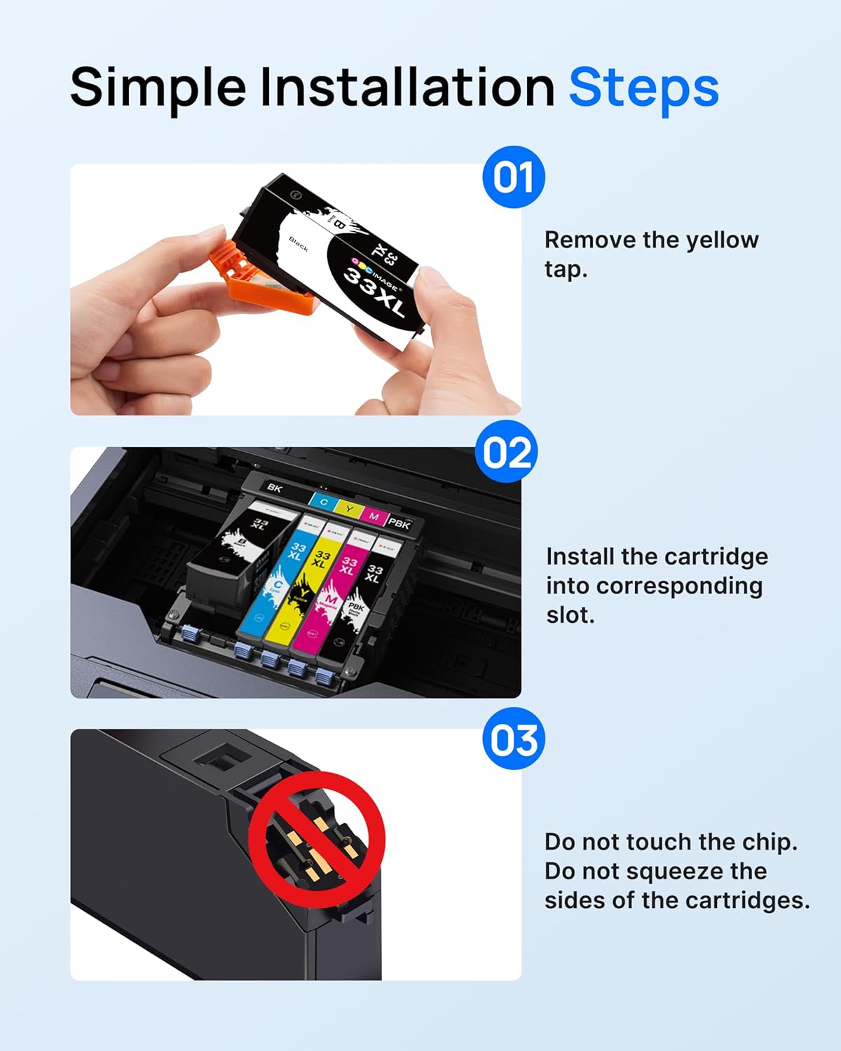 GPC IMAGE Compatible Ink Cartridge Replacement for Epson 33XL for Expression Premium XP-540 XP-530 XP-830 XP-7100 XP-900 XP-640 XP-630 XP-635 XP-645 (Black Photo Black Cyan Magenta Yellow 15-Pack) – Bild 7