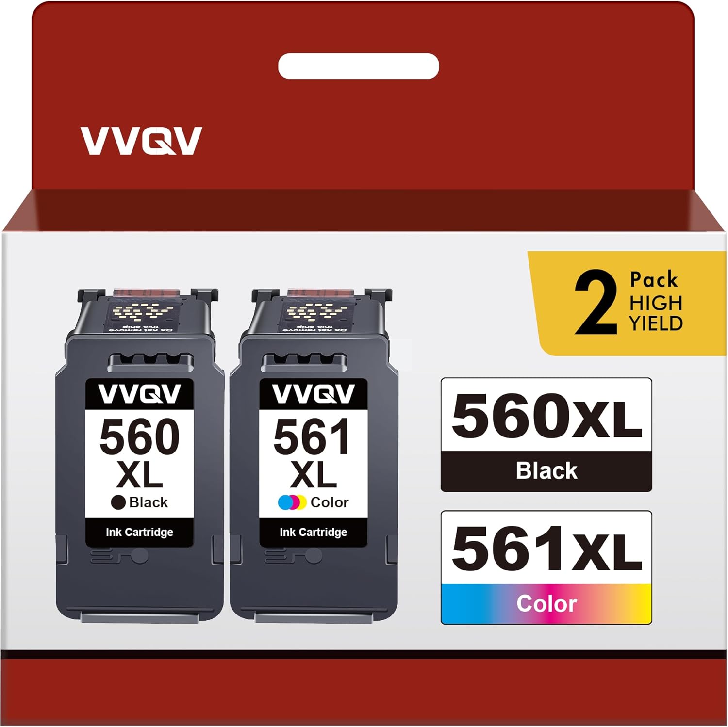 VVQV PG-560XL CL-561XL Multipack Ink Cartridges for Canon Printer Cartridges 560 561 for Pixma TS5350i TS5350 TS5350a TS5351i TS5351 TS5352 TS5353 TS7450 TS7451 (1 Black 1 Tri-Colour)