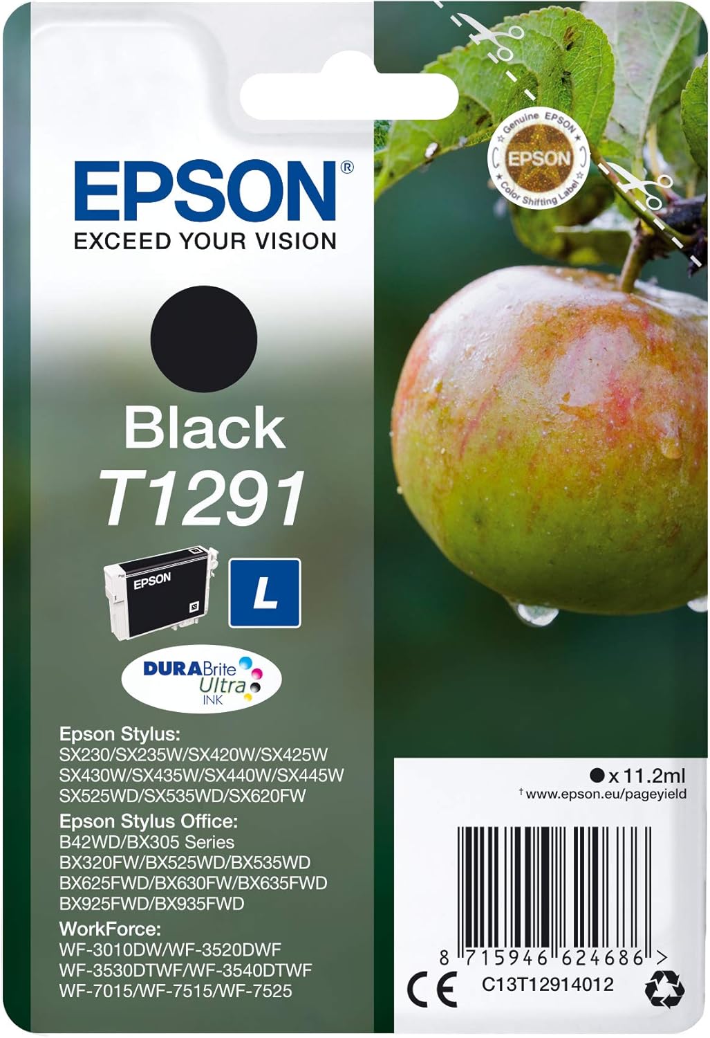 EPSON Apple Ink Cartridge for WorkForce WF-3520DWF Series, Black