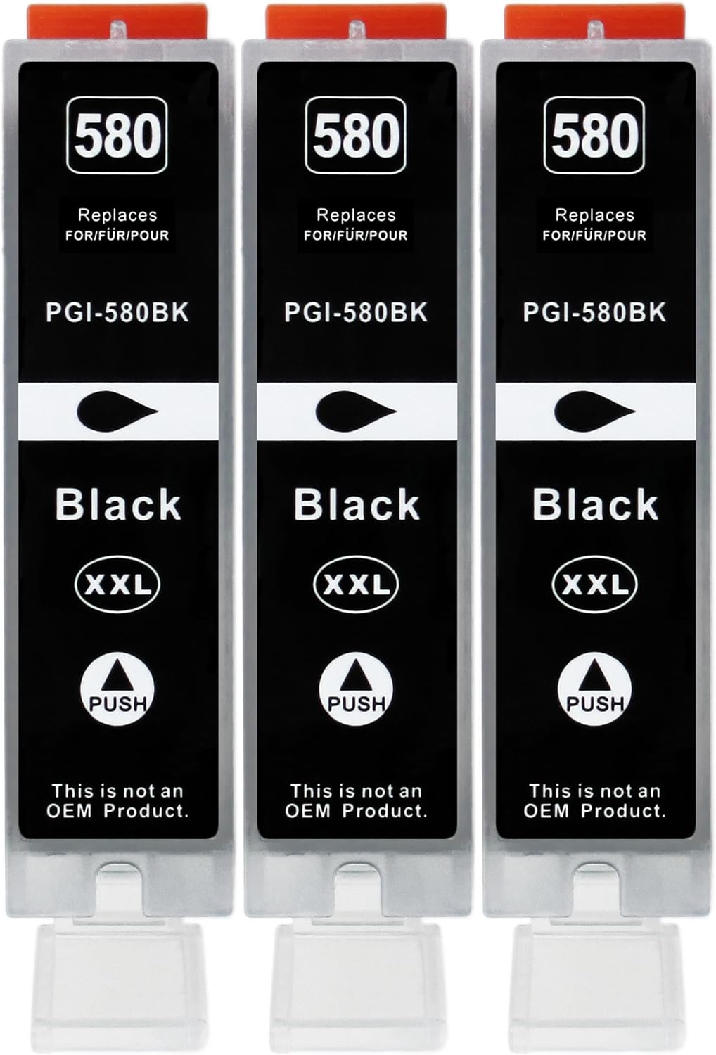3 XXL Printer Cartridges Compatible with PGI-580 BK Black for Canon PIXMA TS705 TS6150 TS6250 TS6350 TR7550 TR8550 TS8150 TS8250 TS8350 TS9150 TS9550 TS6151 TS6151 TS66 251 TS6351 TS8151 TS8152 TS8251