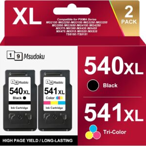 PG-540XL CL-541XL Printer Cartridges Compatible with Canon Printer Cartridges 540XL 541XL PG-540 Black CL-541 for Canon Pixma TS5150 TS5151 MG3650 MG3550 MX535 MG3150 MG3250 MG4250 (Black, Colour)