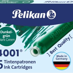 Pelikan Cartridge for 4001 TP / 6 Pelikan Fountain Pens - Green - 0PK300087 (Pack of 6)