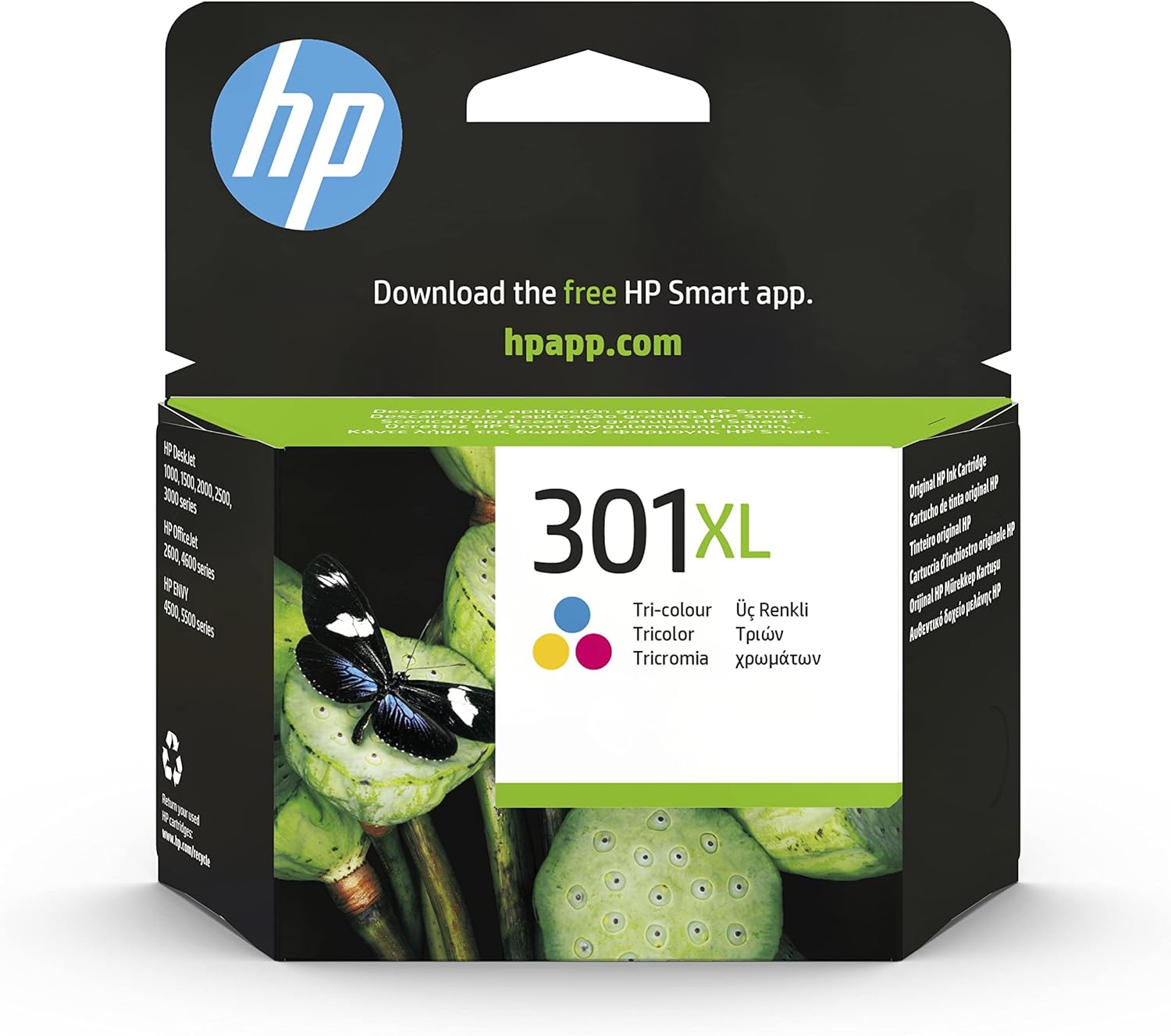 HP 301XL Black & Colour Original High-Yield Ink Cartridge for HP Deskjet, HP Envy, HP Photosmart