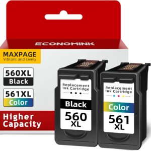560 561 Cartridges XL Multipack Replacement for Canon Printer Cartridges 560 561 XL PG560XL CL-561XL for Canon Pixma TS5350i TS5350 TS7450i TS7451 TS5351 TS5351i TS5351a Printer (1Black, 1Colour)