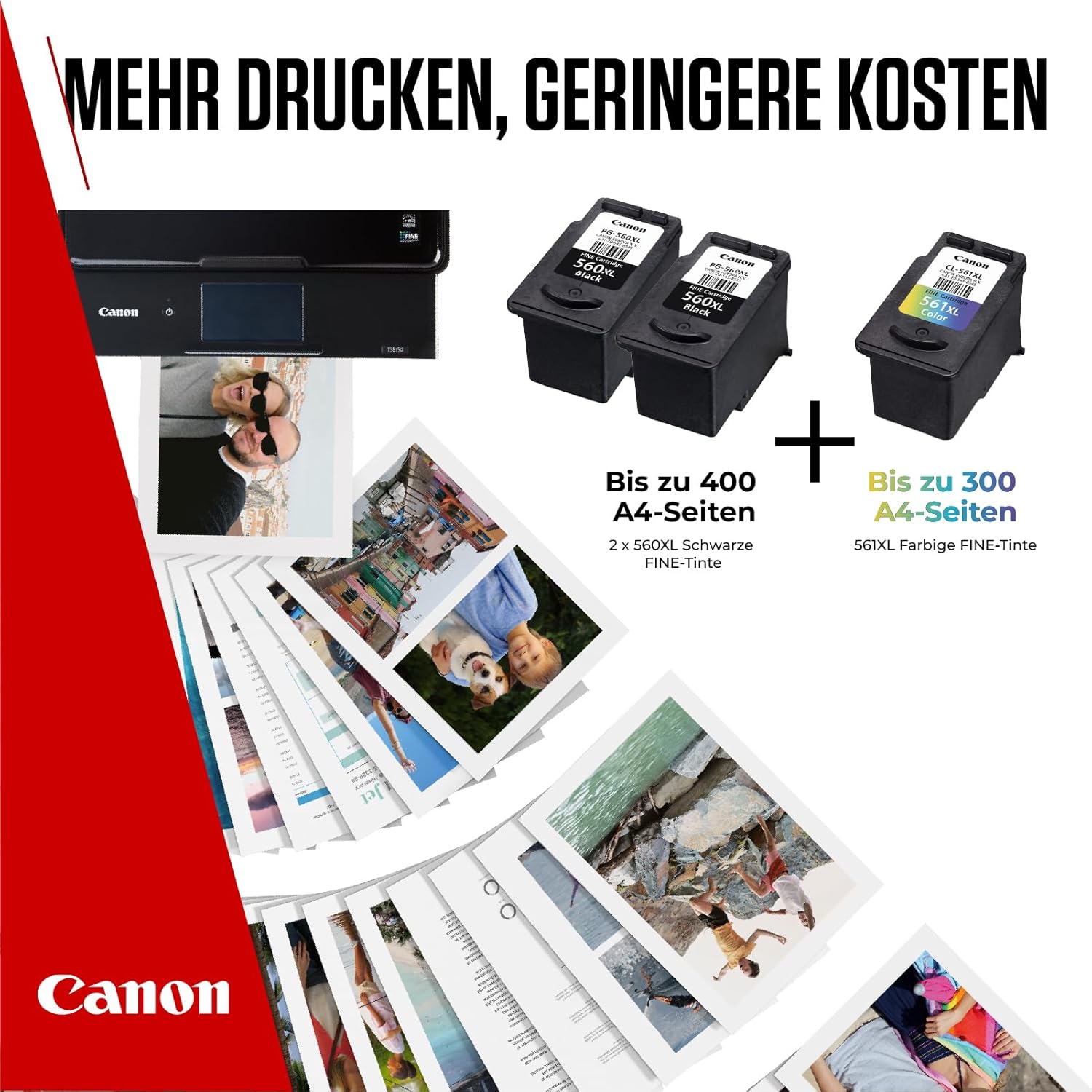 Canon PG-560XL x 2 / CL-561XL High Yield Genuine Ink Cartridges, Pack of 3 (2 x Black, 1 x Colour) - Cardboard Multipack – Bild 5