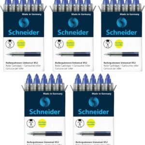 Schneider Roller-ball Pen Refills 852, Medium, Non-Erasable Ink, Free Ink System, Ink Reservoir, 185201, Pack of 5