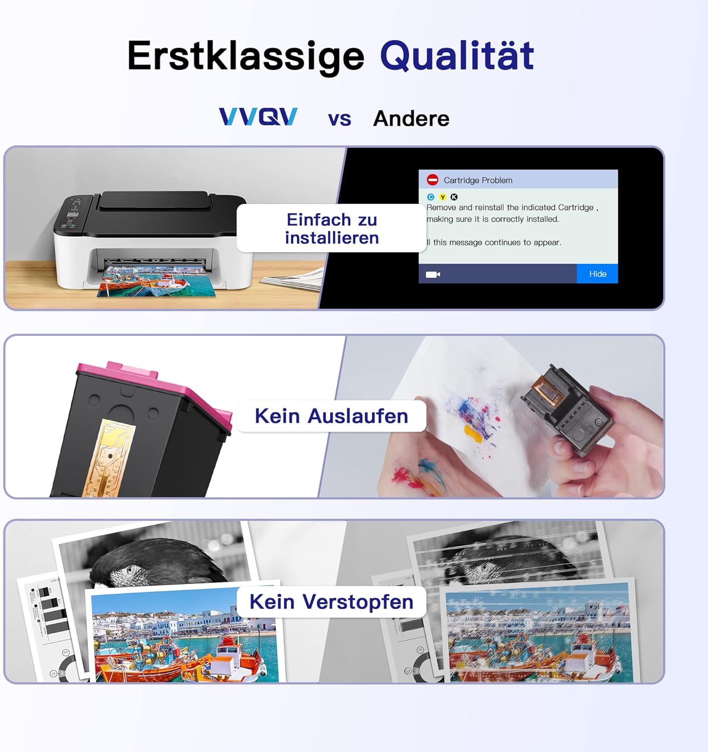 VVQV 305 XL Ink Cartridges Replacement for HP 305 Printer Cartridges XL Black and Colour for HP DeskJet 2820E 4220E 2700 2720E 4120E 2720 2800E 4100 2710 Envy 6020E 6000 6032E 6420E 601 0 602 0 6400 6032 (2-Pack) – Bild 7