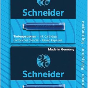 Schneider Schreibgeräte Ink Cartridge for Fountain Pen and Rollerball Pen – Royal Blue – 3X6ER Blister Card