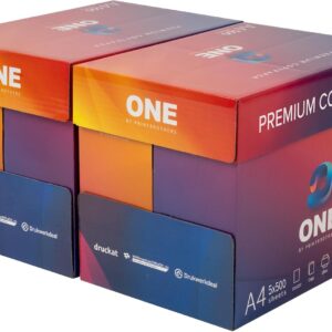 ONE Printer Paper A4 Copier Paper DIN A4 5,000 Sheets 2 Boxes | ONE Printer Paper and Copier Paper DIN A4, 5,000 Sheets, 2 Boxes, White, for Laser/Inkjet, Office and Home Office